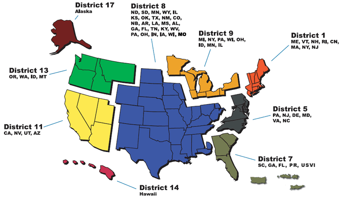 Map of Auxiliary Districts